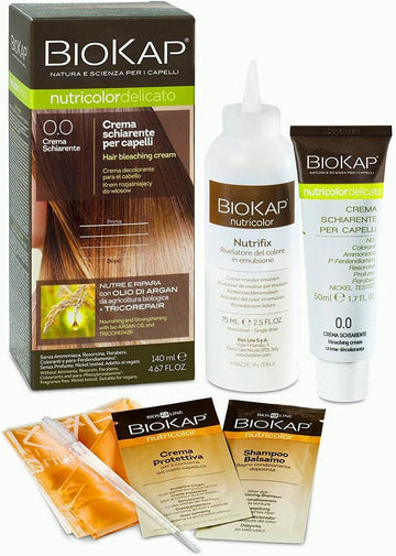 Biokap Natural Whitening Cream For Hair 0.0 - Bleaching - Gentle Hair Lightening Up To 2 Shades | Nourishes & Repairs | Organic Argan Oil - Tricorepair Complex | Minimum 80% Natural Ingredients
