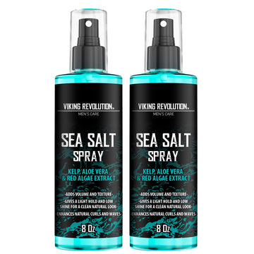 Viking Revolution Sea Salt Spray For Hair Men - Hair Texturizing Spray With Kelp, Aloe Vera & Red Algae Extract - Surf Spray To Add Volume And Texture- Sea Salt Spray For Men Beach Hair Spray (2 Pack)