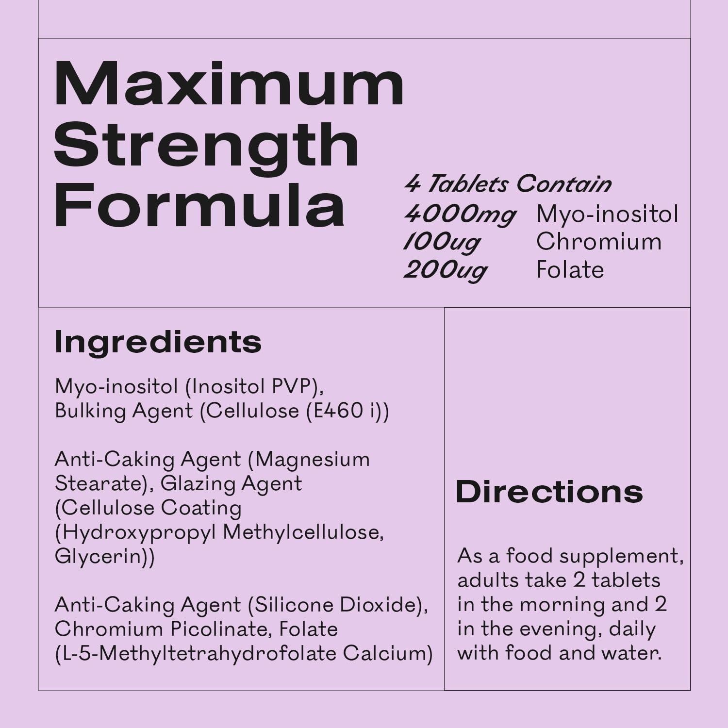 Myoplus - Myo-inositol PCOS Supplement - 4000mg Myo-Inositol, 200ug Folate & 100ug Chromium Daily Intake - Inositol Tablets - 120 Vegan Tablets - UK Manufactured by MyOva : Amazon.co.uk: Health & Personal Care
