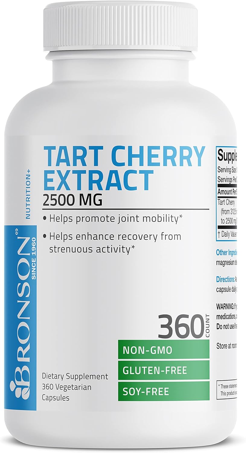 Bronson Tart Cherry Extract 2500 mg Vegetarian Capsules with Antioxidants and Flavonoids Non-GMO, 360 Count : Health & Household