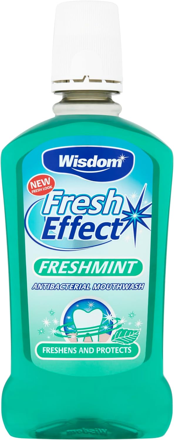 Wisdom 500Ml Fresh Effect Freshmint Antibacterial Mouthwash