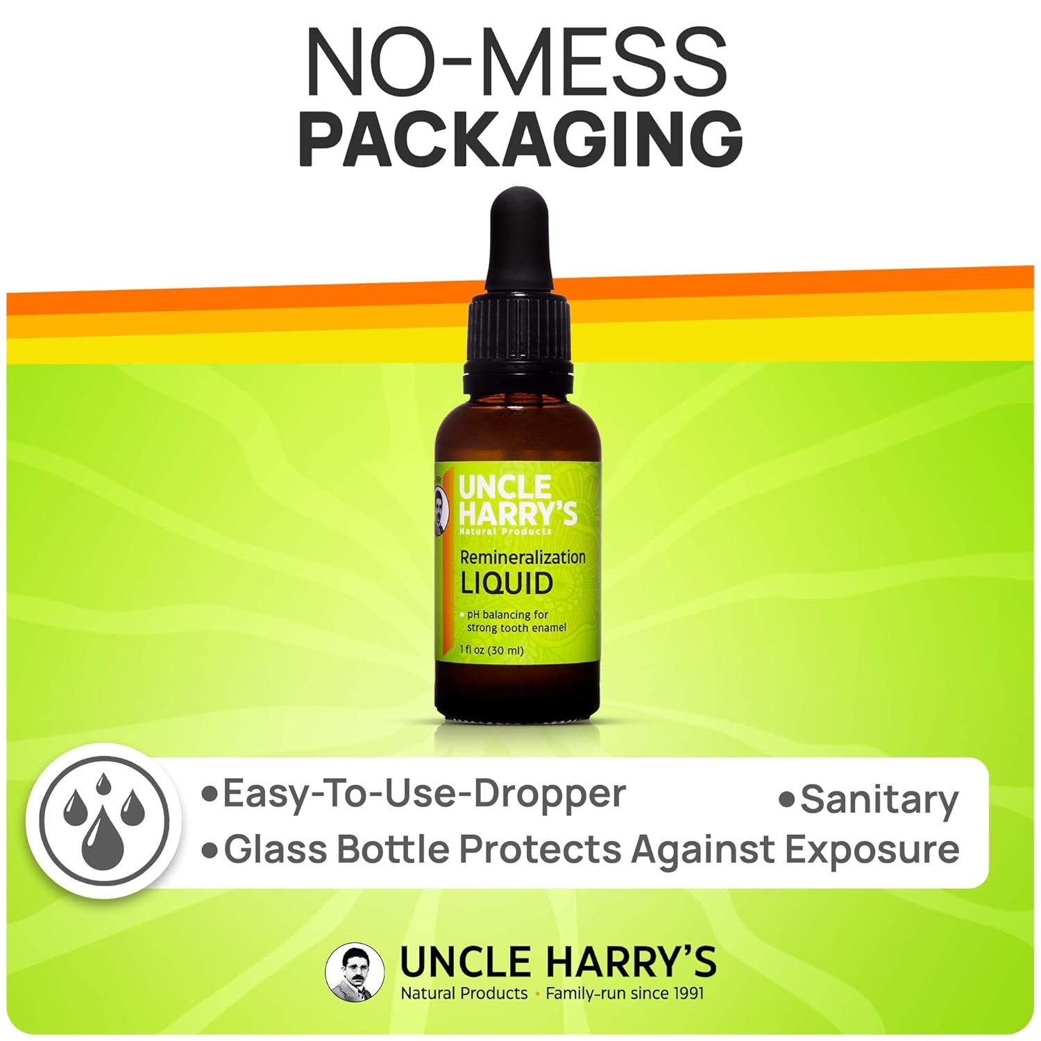 Uncle Harry's Natural & Fluoride-Free Remineralization Liquid for Tooth Enamel - Freshens Breath & Strengthens Teeth (1 oz Glass Dropper) : Health & Household