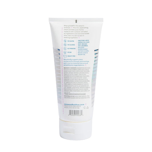 Seaweed Bath Co. Hydrate Body Cream, Lavender Scent, 6 Ounce, Nourishing Hand & Body Lotion Moisturizer For Dry Skin, With Sustainably Harvested Seaweed, Kukui Oil, Hyaluronic Acid, Shea Butter