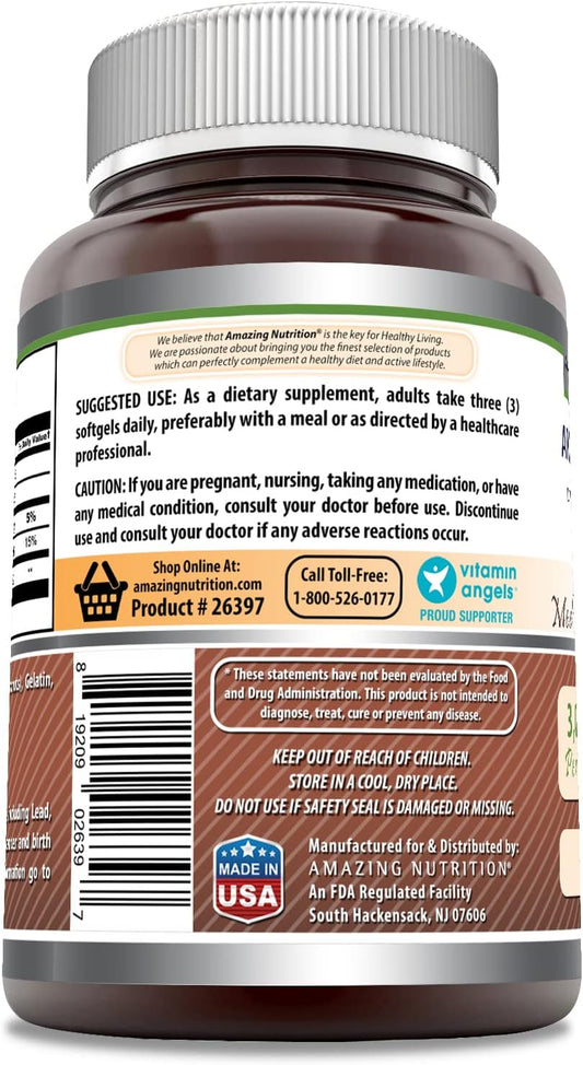 Amazing Formulas MCT Oil 1000 Mg, 300 Softgels (Non-GMO) - Supports Sustained Energy Production* -Thermogenic Metabolism Booster* -Promotes Immune Health