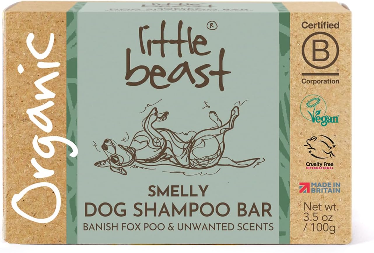 Little Beast Smelly Dog Shampoo Bar | Odour Control With Charcoal & Zinc Oxide | Vegan, Cruelty-Free, No Sls Or Parabens | Fresh-Smelling Pet Shampoo Bar | 100G