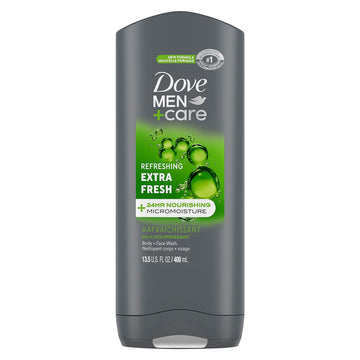 DOVE MEN + CARE Body Wash and Face For Fresh, Healthy-Feeling Skin Extra Fresh Cleanser That Effectively Washes Away Bacteria While Nourishing Your 13.5 oz