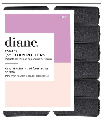 Diane Foam Rollers, Black, 3/4", 12 Count (Pack of 1)