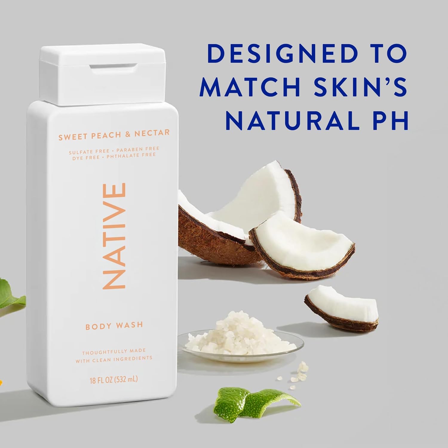Native Body Wash Contains Naturally Derived Ingredients | For Women & Men, Sulfate, Paraben, & Dye Free Leaving Skin Soft And Hydrating |Aloe & Green Tea 18 Oz - 2 Pk