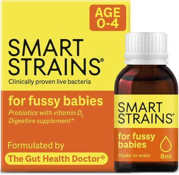 Smart Strains Baby & Toddler Probiotic Drops - Clinically Proven Live Bacteria And Immune Support, Formulated By The Gut Health Doctor | 1 Billion Bb-12 Bacterial Cultures & Vitamin D3 | 28 Doses