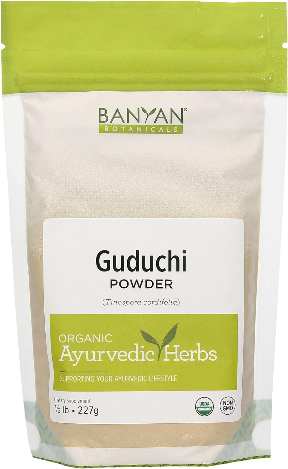 Banyan Botanicals Guduchi Stem Powder - USDA Organic, 1/2  - Rejuvenating Herb for Digestion, Complexion, and Vitality