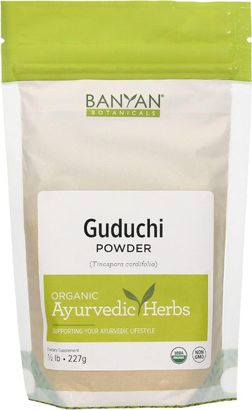 Banyan Botanicals Guduchi Stem Powder - USDA Organic, 1/2  - Rejuvenating Herb for Digestion, Complexion, and Vitality