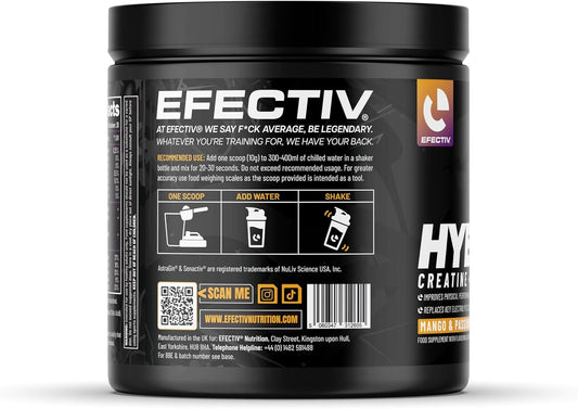 Efectiv Hybrid Creatine Plus Hydration | 5G Creatine Monohydrate Powder | Added Electrolytes | Astrogin For Increased Absorption | 30 Servings | 300 Grams (Strawberry Kiwi)
