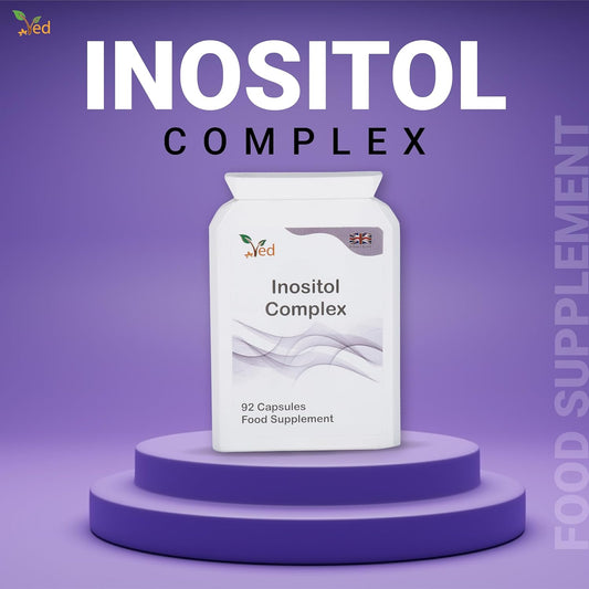Ved Inositol Complex, Myo- Inositol 2000 Mg & D Chiro-Inositol 300 Mg, Folate 400 Mcg & Chromium 100 Mcg, 92 Vegan Capsule (23 Days Supply)