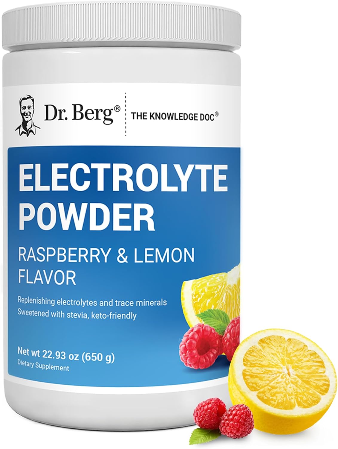 Dr. Berg Zero Sugar Hydration Keto Electrolyte Powder - Enhanced W/ 1000 Mg Of Potassium & Real Pink Himalayan Salt (Not Table Salt) - Orange Flavor Hydration Drink Mix Supplement - 50 Servings