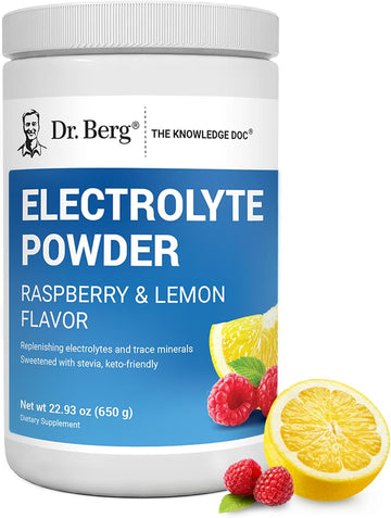 Dr. Berg Zero Sugar Hydration Keto Electrolyte Powder - Enhanced W/ 1000 Mg Of Potassium & Real Pink Himalayan Salt (Not Table Salt) - Pomegranate And Cherry Hydration Drink Supplement - 50 Servings