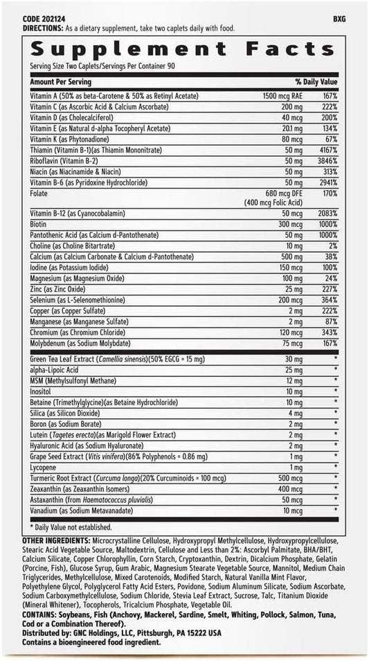 Gnc Women'S Multivitamin Active Without Iron |Supports An Active Lifestyle | 30+ Nutrient Formula | Promotes Bone & Joint Health, Helps Energy Production | 180 Caplets