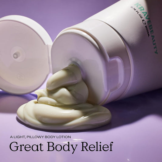 Kravebeauty Great Body Relief Skin Barrier Body Lotion, Contains 5% Tamanu Oil To Soothe Irritation, Provides 24 Hour Moisture, Vegan & Cruelty Free, 6.76 Fl Oz, New Formulation