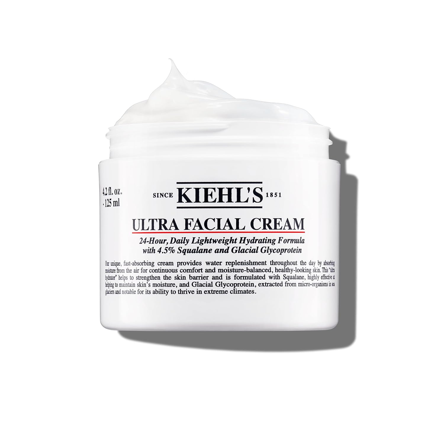 Kiehl'S Ultra Facial Cream, With 4.5% Squalane To Strengthen Skin'S Moisture Barrier, Skin Feels Softer And Smoother, Long-Lasting Hydration, Easy And Fast-Absorbing, Suitable For All Skin Types