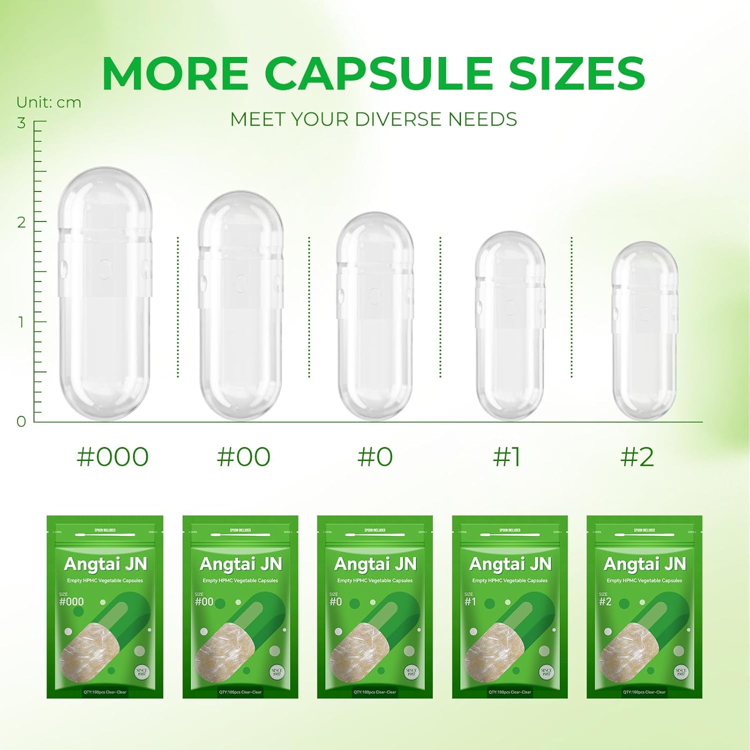 Angtai Jn Vegan Capsules Size 00 Empty Plant Based Clear (100 Count) Gluten Free, Non-Gmo, Halal Certified Pill Caps Filling Kit With 2 Spoons For Vegetarian Diy Your Own Supplements : Home & Kitchen