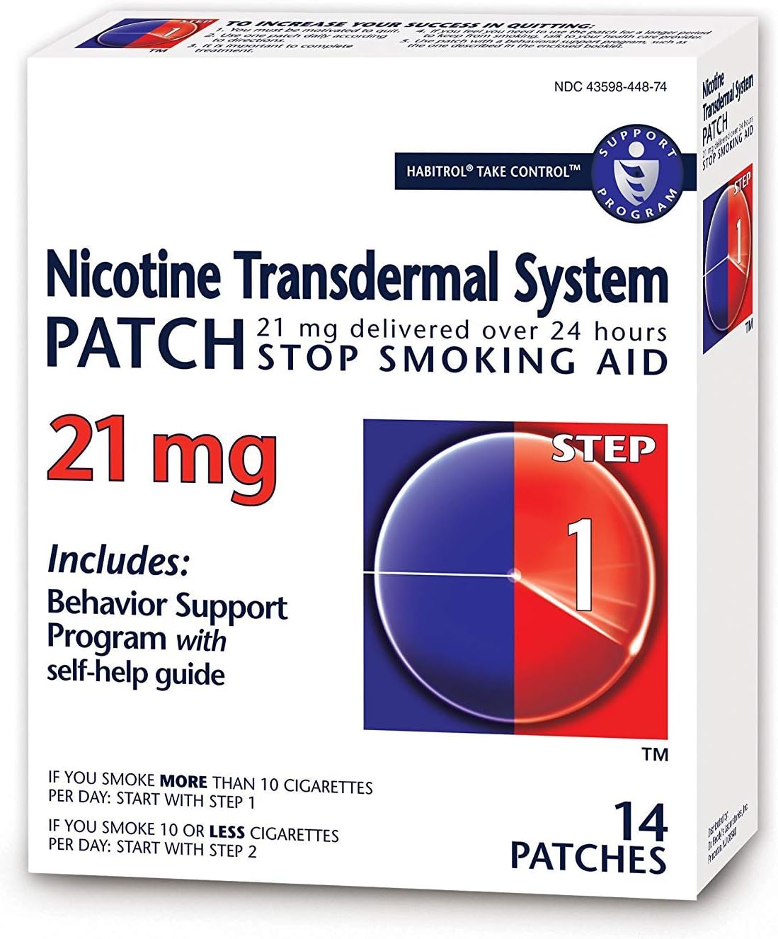 Habitrol Nicotine Transdermal System Stop Smoking Aid, Step 1 (21 Mg), 14 Count (Pack Of 1)