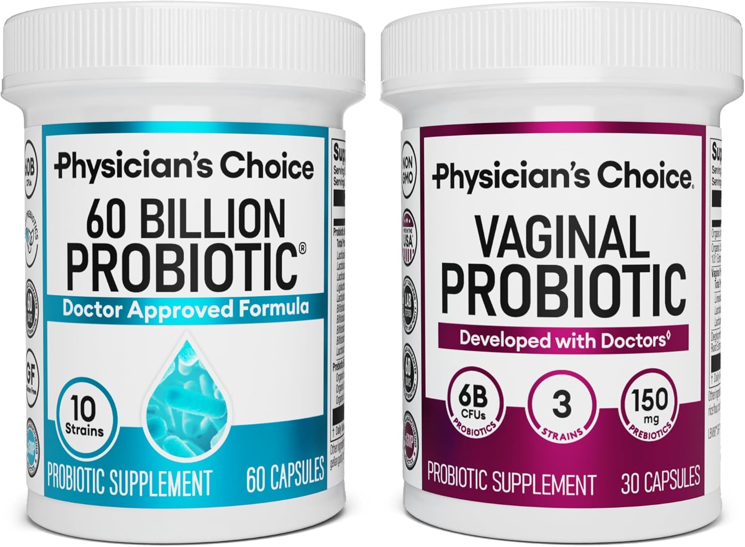 Physician'S Choice Vaginal Probiotic + 60 Billion Probiotic 60Ct Bundle