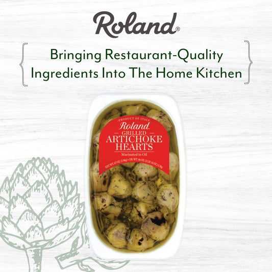 Roland Foods Grilled Artichoke Hearts Marinated in Vinegar and Oil, Specialty Imported Food, 67-Ounce Package