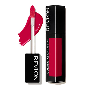 Revlon Liquid Lipstick, Face Makeup, Colorstay Satin Ink, Longwear Rich Lip Colors, Formulated With Black Currant Seed Oil, 020 On A Mission, 0.17 Fl Oz