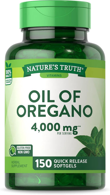 Nature'S Truth Oil Of Oregano Softgels | 4000 Mg | 150 Count | Non-Gmo & Gluten Free Herbal Supplement