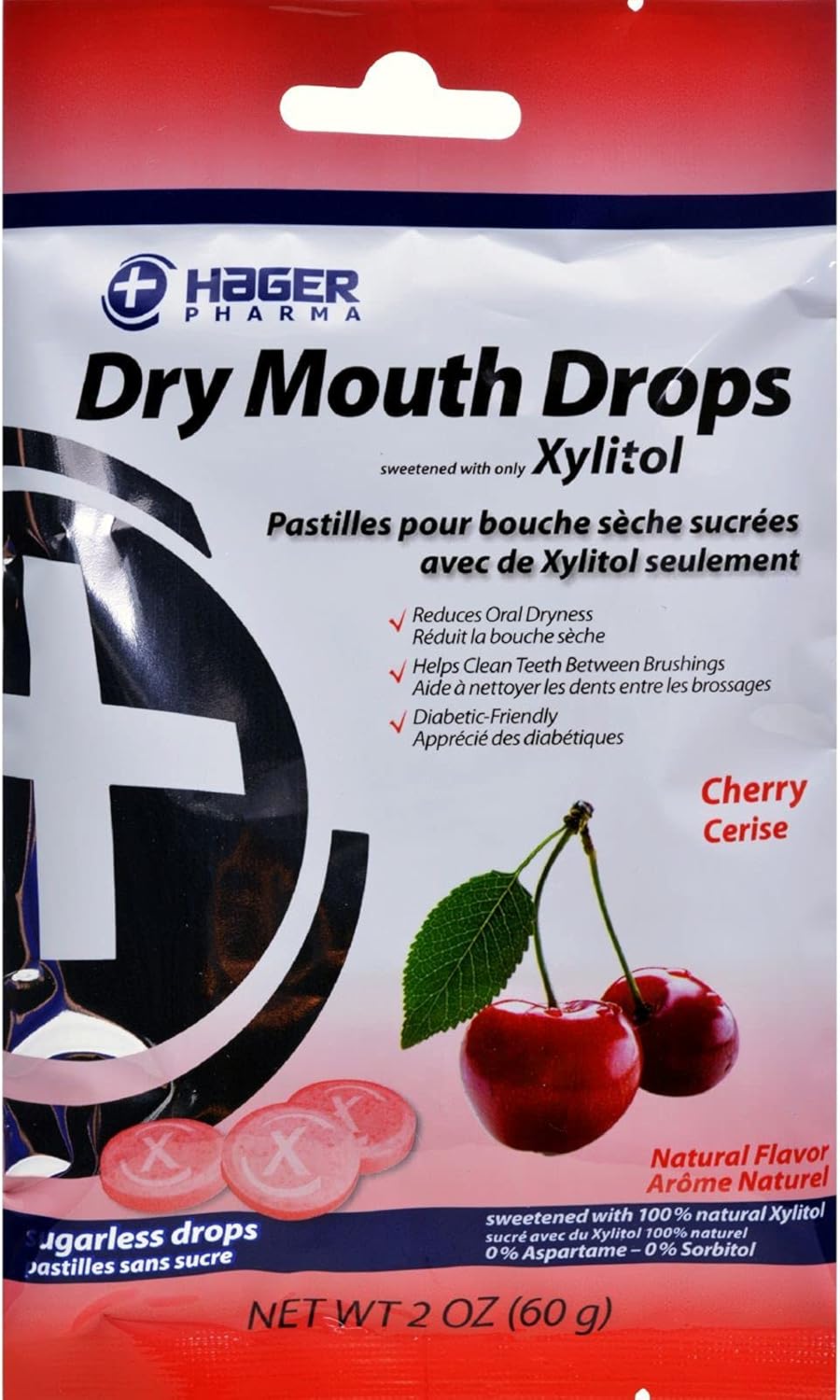 Hager Pharma Dry Mouth Drops, Cherry, 2 Ounce : Health & Household