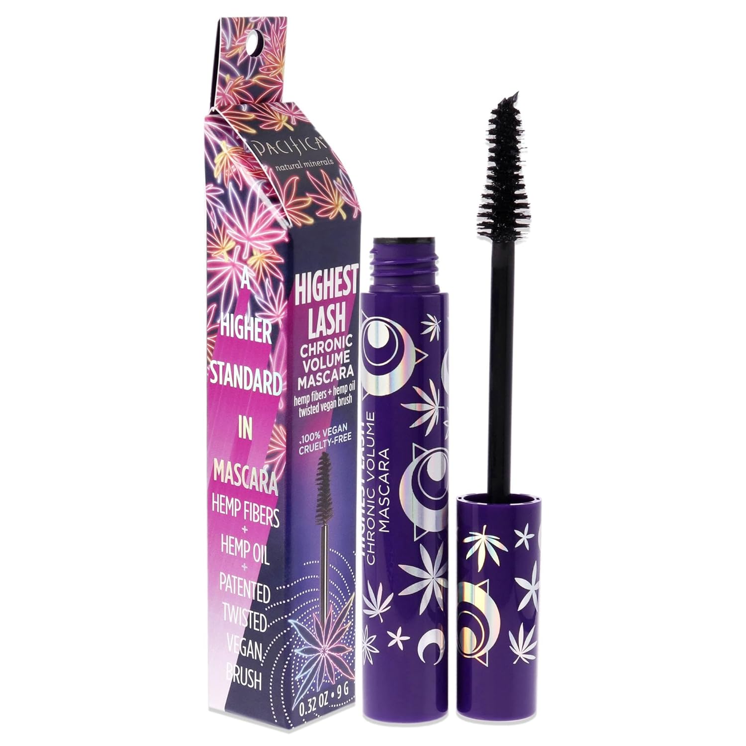 Pacifica Beauty, Highest Lash Chronic Volume Mascara, Black, Lash Lift + Conditioning, Vitamin B + Coconut, Silicone, Sulfate + Paraben Free, Vegan and Cruelty Free : Beauty & Personal Care