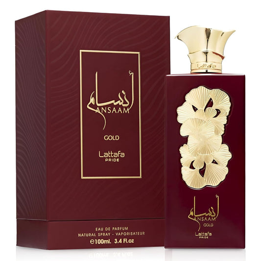 Lattafa Ansaam Gold Eau De Parfum Spray For Unisex, 3.4 Ounce
