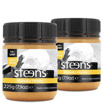 Steens Manuka Honey - Mgo 263+ - Pure & Raw 100% Certified Umf 10+ Manuka Honey - Bottled And Sealed In New Zealand - 2X 7.9 Oz Jar (Umf 10+, 7.9 Oz (Pack Of 2))