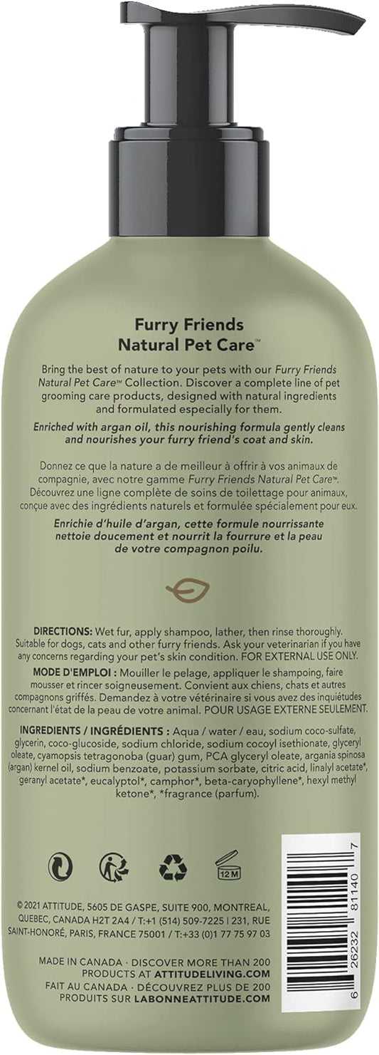 ATTITUDE Natural 2 in 1 Nourishing Shampoo & Conditioner for Cat & Dog, Hypoallergenic, Vegan and Cruelty-Free, Lavender & Argan Oil, 16 Fl Oz