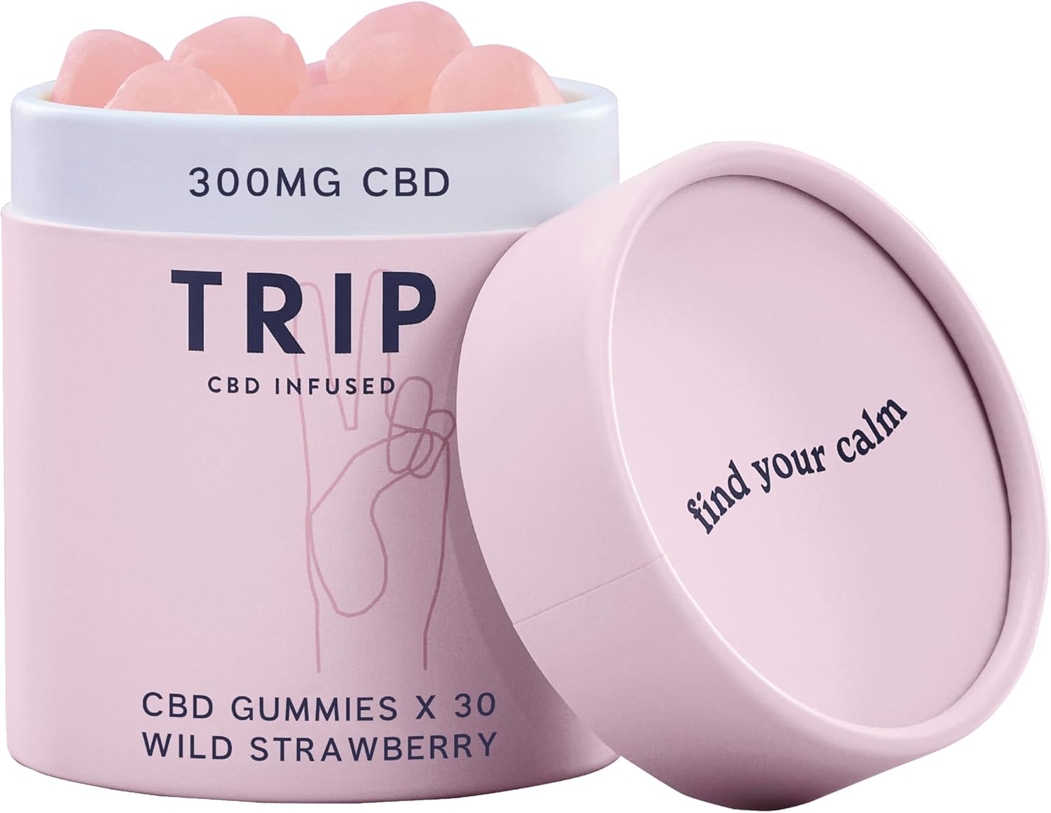 Trip Cbd Infused Wild Strawberry Gummies (2 Pack, 60 Gummies). High Strength Cbd Edibles. 600Mg Cbd – Vegan, Thc-Free, Natural Flavour