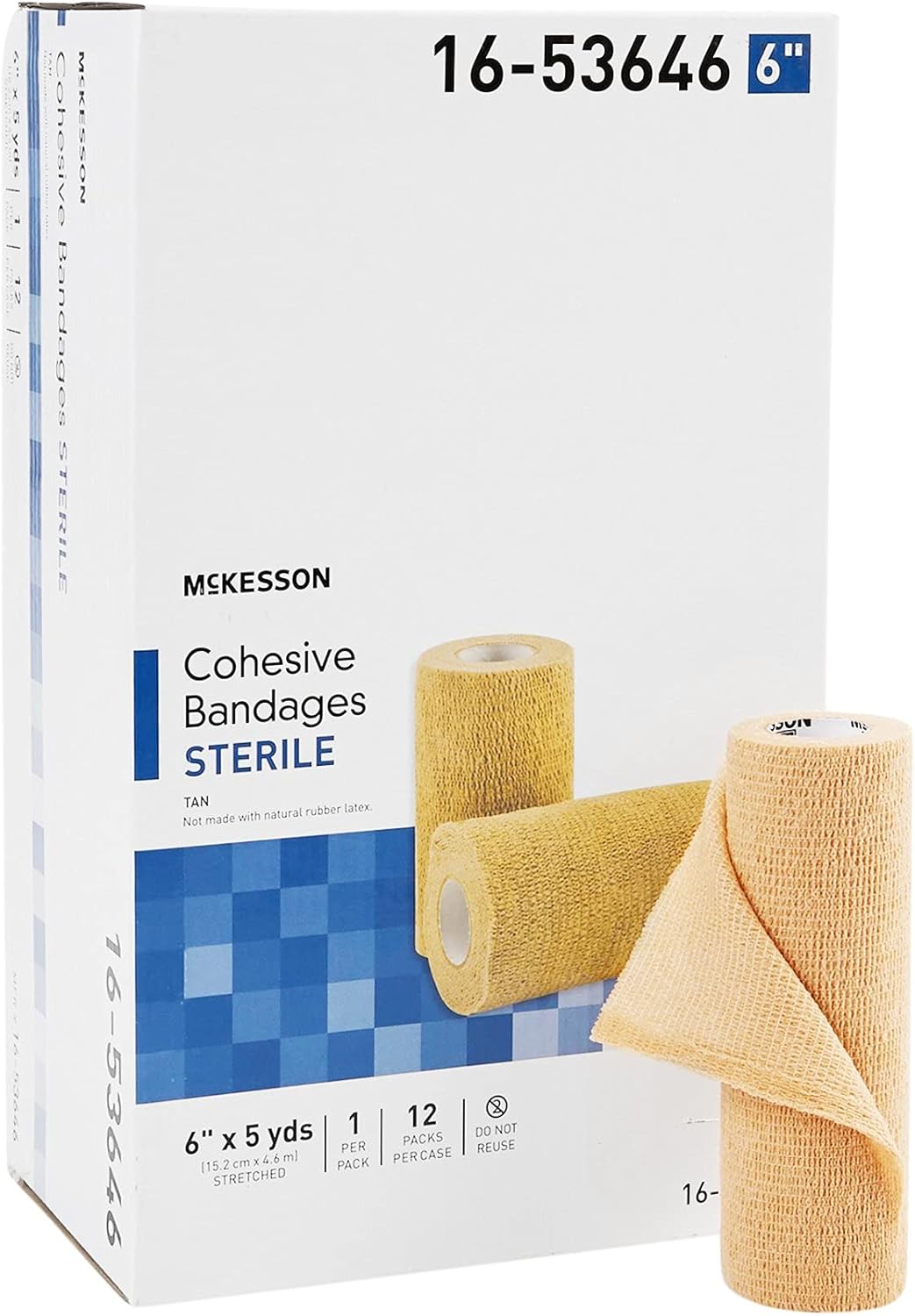 Mckesson Cohesive Bandages, Sterile, Compression Bandage, 6 In X 5 Yd, 1 Count, 1 Roll