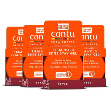 Cantu Extra Hold Edge Stay Gel For Natural Hair With Shea Butter, 2.25 Oz (Pack Of 4) (Packaging May Vary)