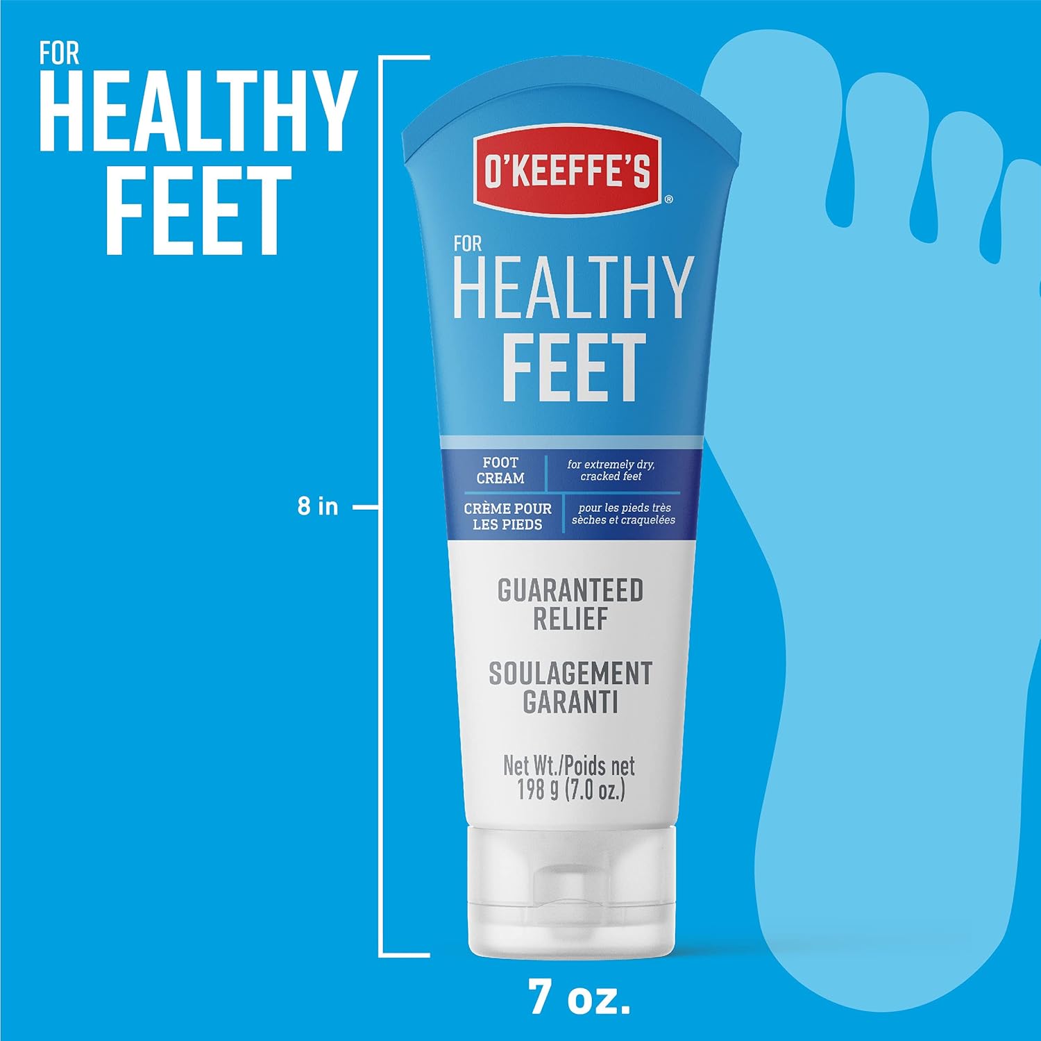 O'Keeffe's for Healthy Feet Foot Cream; Guaranteed Relief for Extremely Dry; Cracked Feet; Clinically Proven to Instantly Boost Moisture Levels; 7.0 Ounce Tube; (Pack of 1) : Beauty & Personal Care