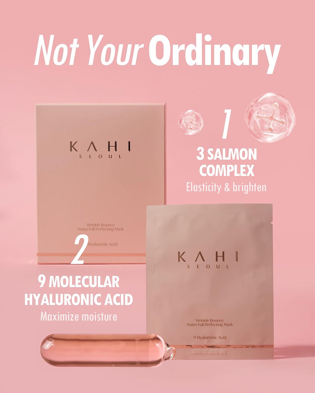 KAHI Wrinkle Bounce Water Full Perfecting Hydrating Face Mask Skin Care | Hyaluronic Acid Face Mask Korean Sheet Mask | Brightening Face Masks Beauty Glass Skin Korean Skincare (6EA, 1.23 oz) : Beauty & Personal Care