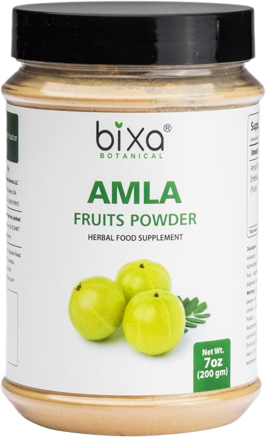 Bixa Botanical | Amalaki Amla Berries Powder | Indian Gooseberry | Rich In Natural Vitamin C | Non Gmo | Gluten Free | No Preservatives | Skin Glow And Hair Strength Support | 7 Oz 200 G