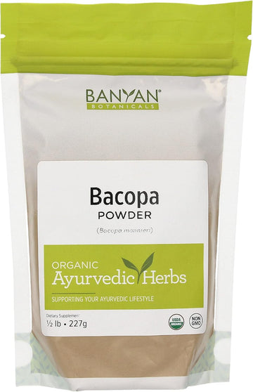 Banyan Botanicals Bacopa Powder, 1/2  - USDA Organic - Bacopa monniera - Ayurvedic Herb for Memory & Focus