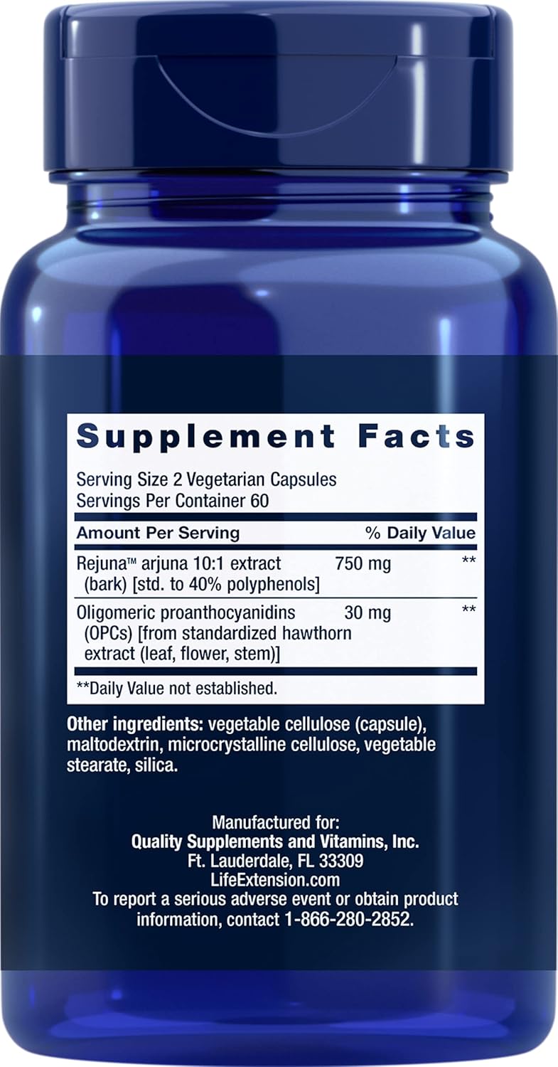 Life Extension - Cardio Peak with Standardized Arjuna & Hawthorn - 120 Vcaps (Pack of 2)