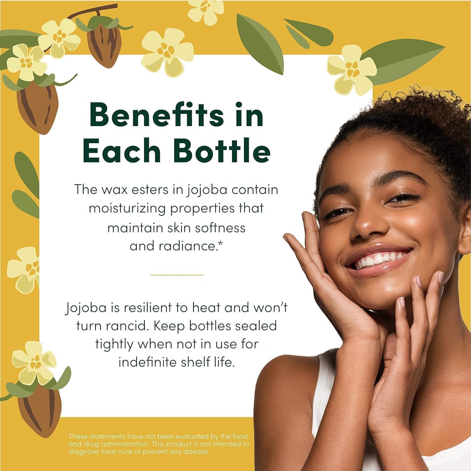 Hobacare Jojoba Oil - 100% Pure, Unrefined Jojoba Oil For Skin & Nails - Moisturizing Body Oil & Face Moisturizer For Dry Skin - Natural Jojoba Oil For Hair & Beard Care (32 Fl Oz) : Massage Oils : Beauty & Personal Care