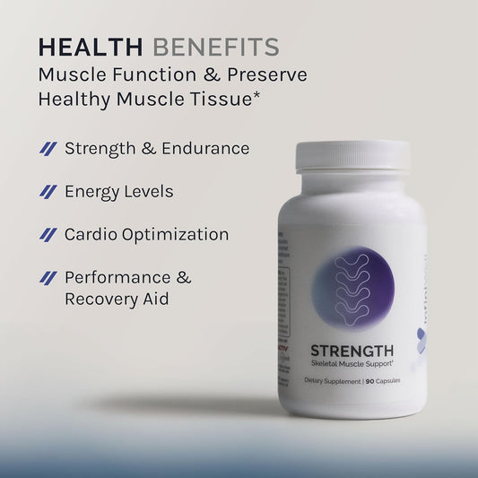Strength - Muscle Recovery Supplements For Healthy Aging - Hmb Supplement For Stamina, Endurance, Strength Gains & Mobility - Nourish Healthy Muscle Mass & Tissue Quality (90 Capsules)