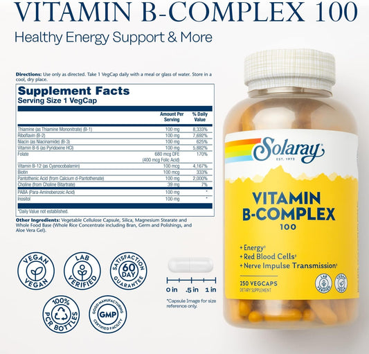 Solaray B-Complex 100 - 250 - Capsule [Health And Beauty]