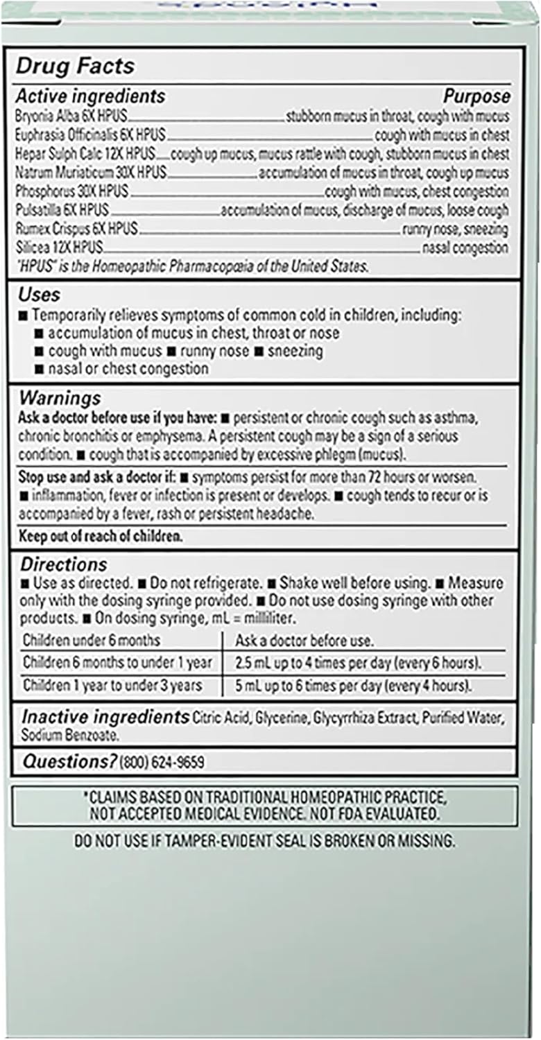 Hyland'S Baby Mucus And Cold Relief, Daytime Baby Medicine, Infant Cold And Cough Remedy, Decongestant, 4 Fluid Ounce : Health & Household