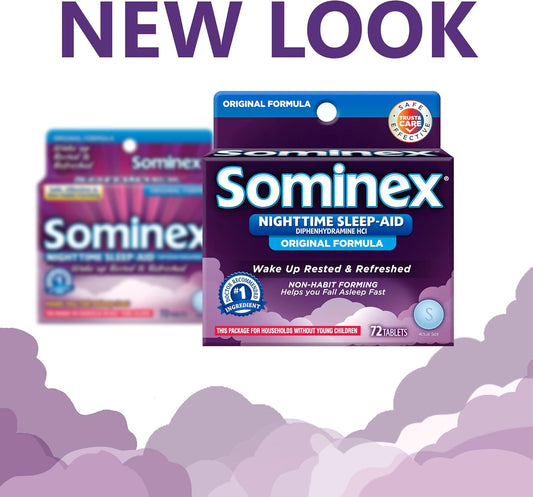 Sominex Nighttime Sleep-Aid With Diphenhydramine Hcl 25 Mg, Original Formula, 72 Tablets