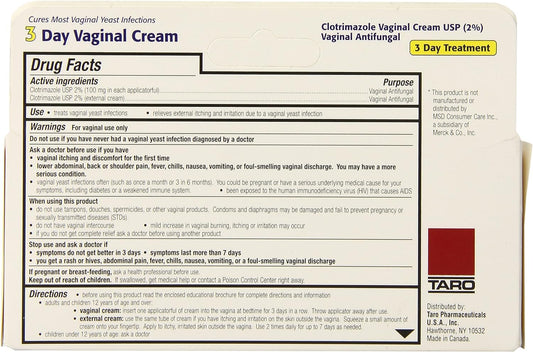 Clotrimazole 3 -Day Vaginal Cream - 0.74 Oz (Pack Of 2)