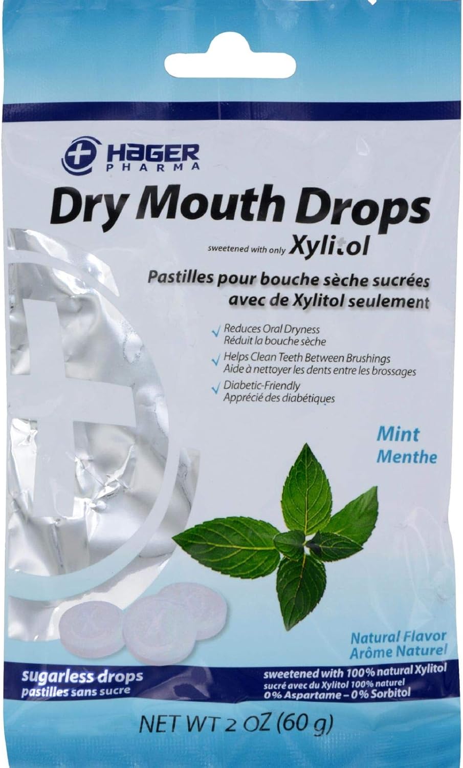 Dry Mouth Drops, Mint, 2 Ounce