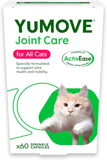 YuMOVE Cat | Joint Supplement for Cats, with Glucosamine, Chondroitin, Green Lipped Mussel, All Ages and Breeds | 60 Capsules?YMC60