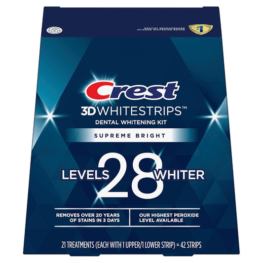 Crest 3D Whitestrips, Supreme Flexfit, Teeth Whitening Strip Kit, 42 Strips (21 Treatments)